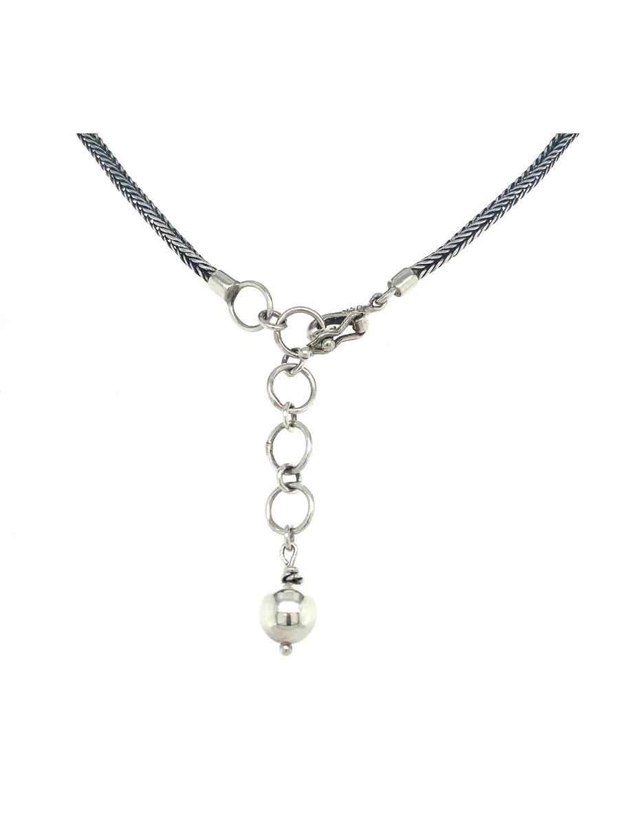 Sterling Silver &amp; Mother-of-Pearl Triangle Necklace - QINTI The Peruvian Shop