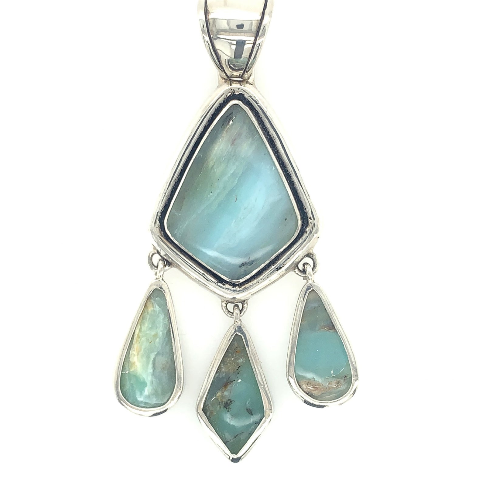 Peruvian Opal Pendant in Sterling Silver - Qinti - The Peruvian Shop