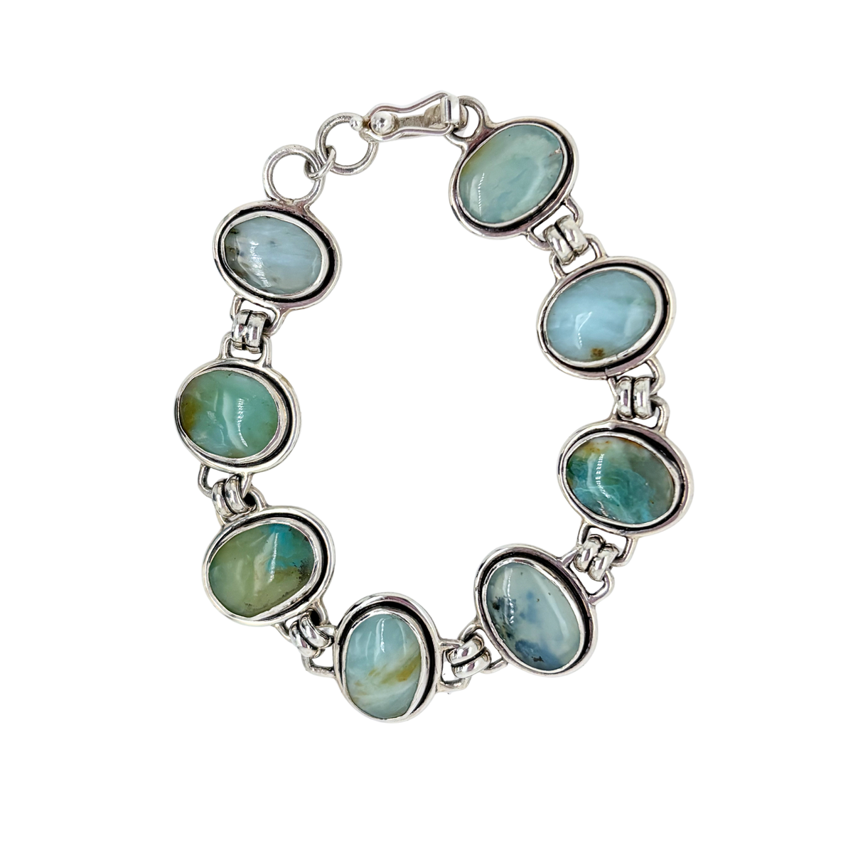Andean Opal Oval Links Bracelet in Sterling Silver