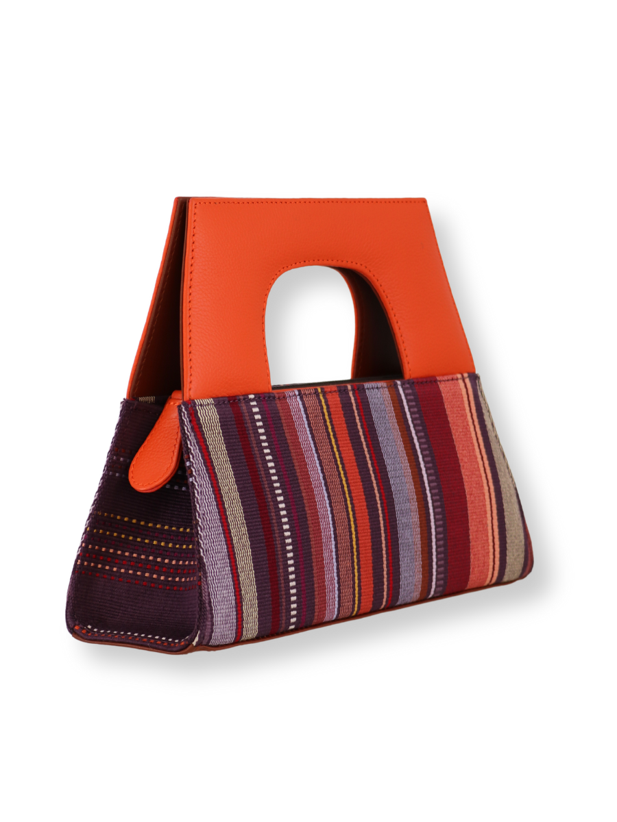 Handwoven Kuskaya Handbag with Orange A-Handle - QINTI The Peruvian Shop