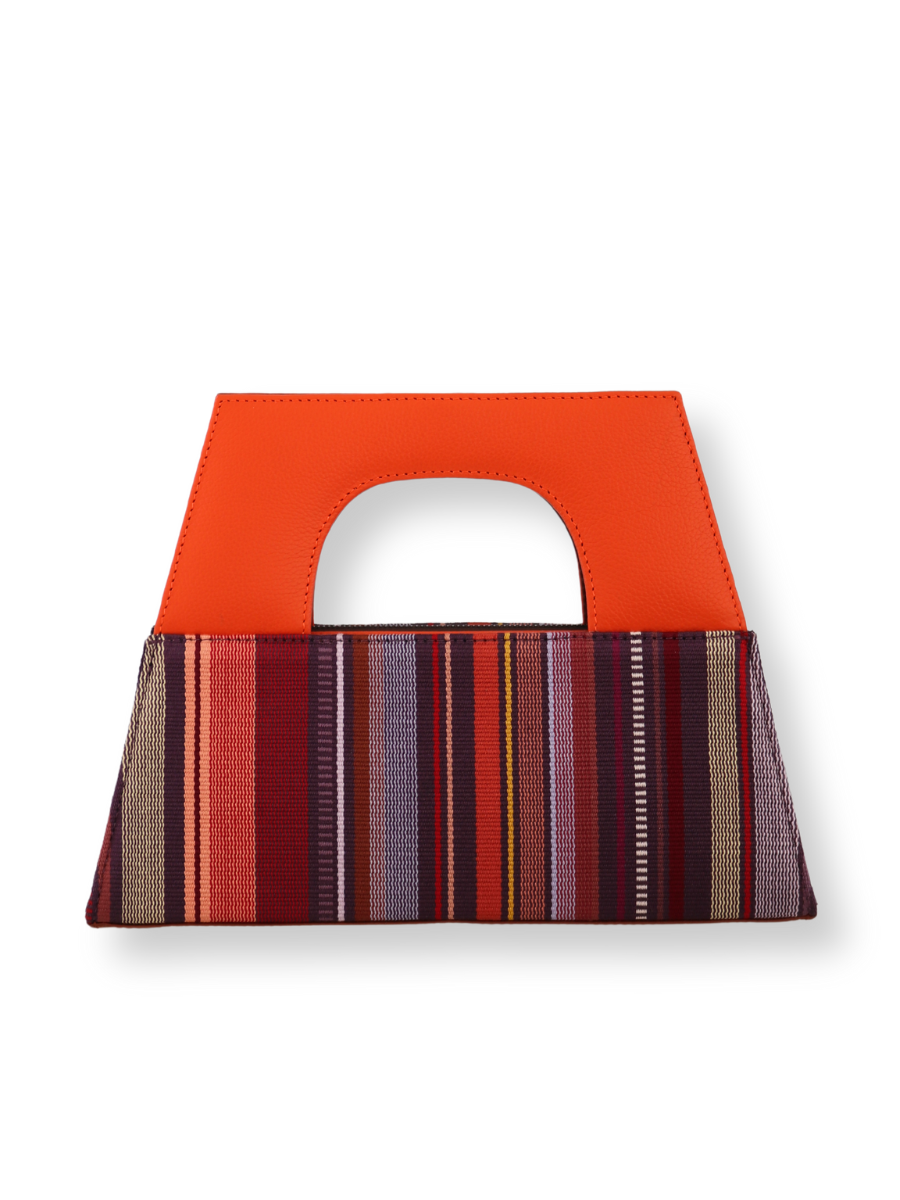 Handwoven Kuskaya Handbag with Orange A-Handle - QINTI The Peruvian Shop