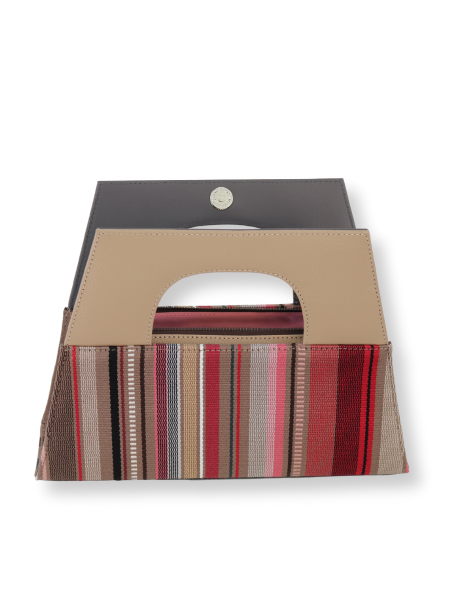 Handwoven Kuskaya Handbag with Beige A-Handle - QINTI The Peruvian Shop