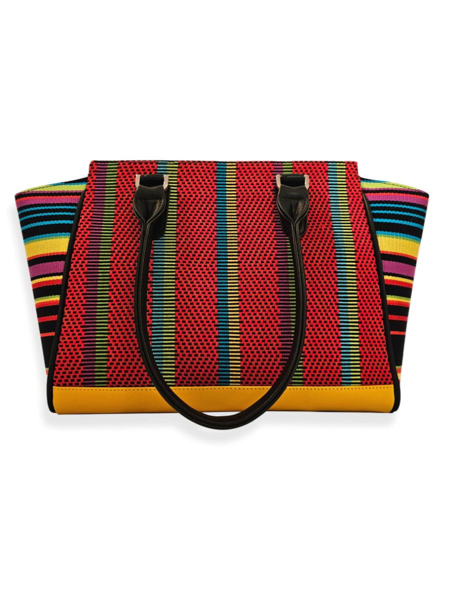 Amanda Grande handwoven Handbag with leather finishes at QINTI The Peruvian Shop