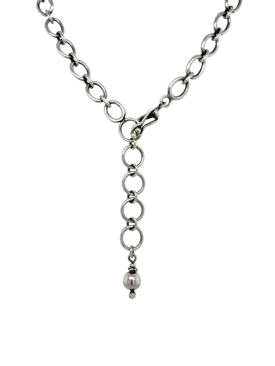 Clasp Handcrafted Sterling Silver & Amazonite Sunflower Necklace - QINTI The Peruvian Shop