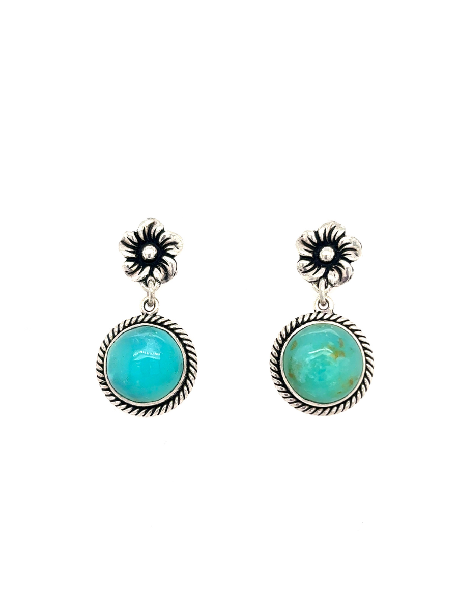 Handcrafted Sterling Silver & Andean Opal Dangling Earrings _ QINTI The Peruvian Shop