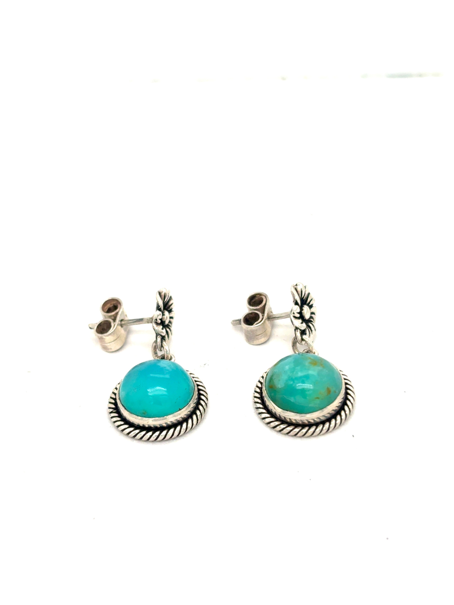 Handcrafted Sterling Silver & Andean Opal Dangling Earrings _ QINTI The Peruvian Shop