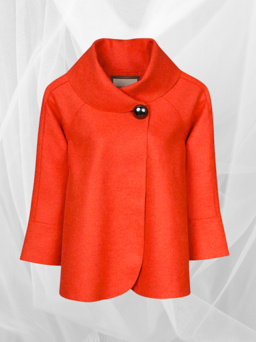 Baby Alpaca Audrey Jacket in coral - QINTI The Peruvian Shop