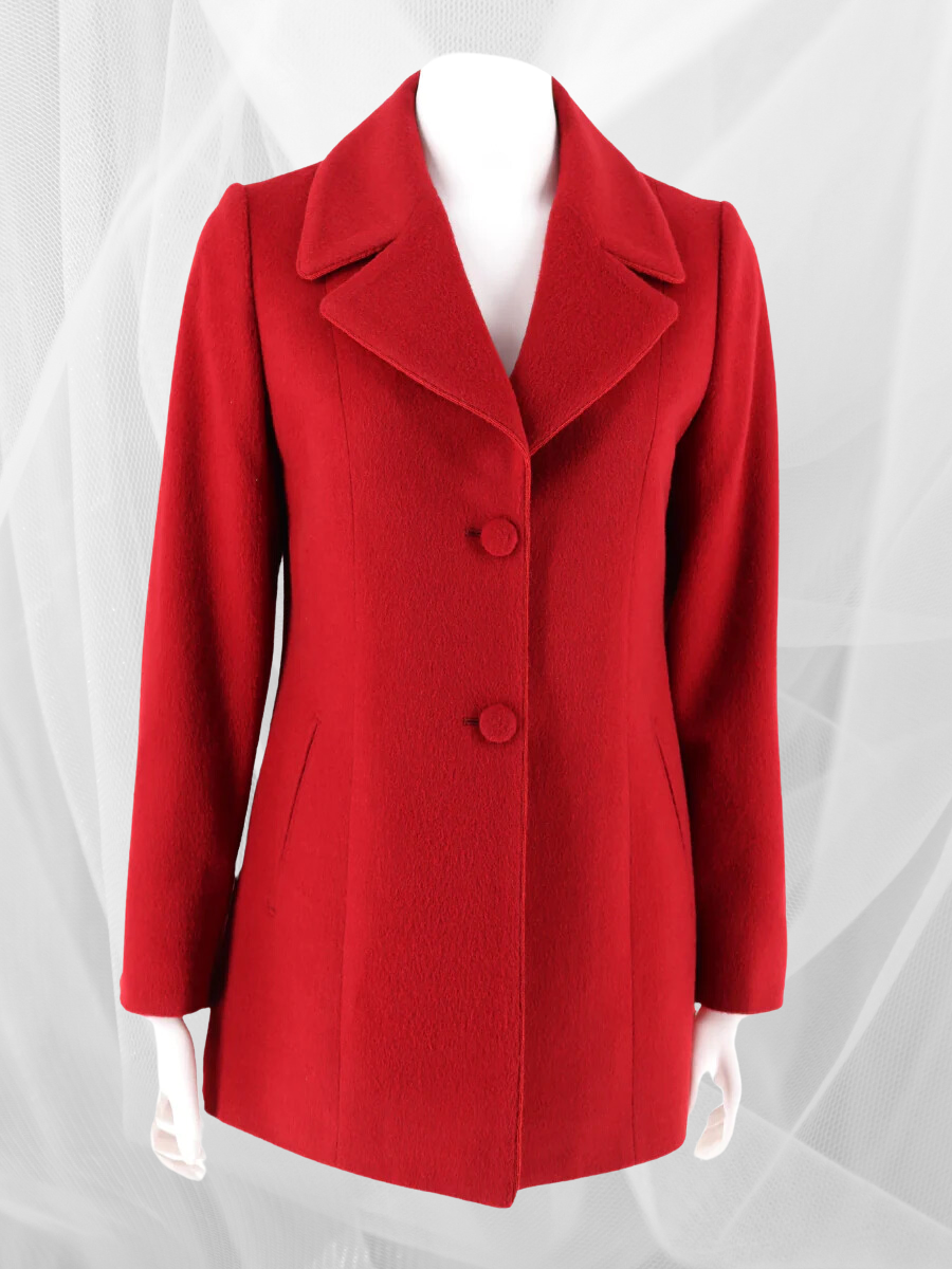 Baby Alpaca Classic Red Blazer Coat - QINTI The Peruvian Shop