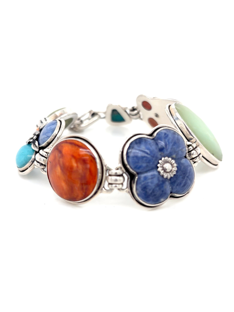 Handcrafted Sterling Silver & Multicolor Gemstones Bracelet - QINTI The Peruvian Shop
