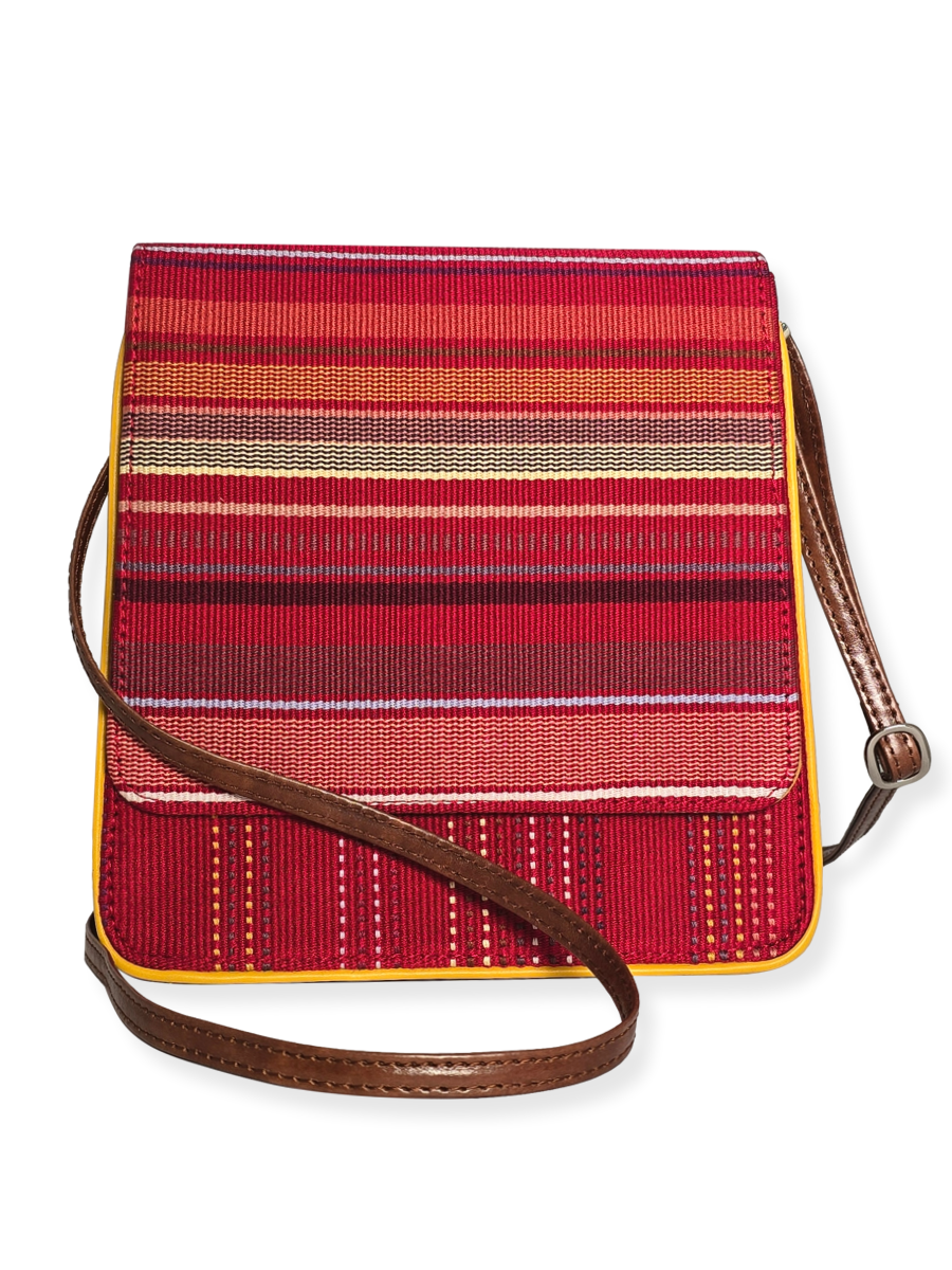 Handwoven crossbody handbag Cocktail Reds - QintiPeru.com