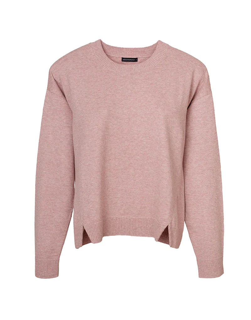 Organic Cotton Crewneck Sweater in Dusty Rose - QINTI The Peruvian Shop