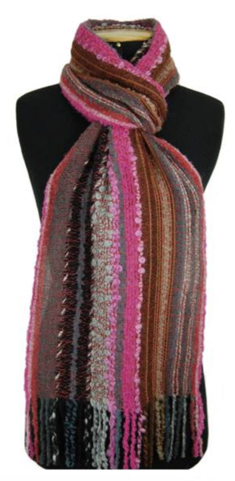 100% Baby Alpaca Boucle Scarf - Handwoven