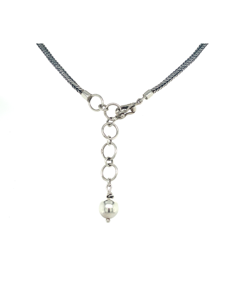 Clasp Sterling Silver &amp; 5 Rough Andean Opal Necklace at QINTI The Peruvian Shop