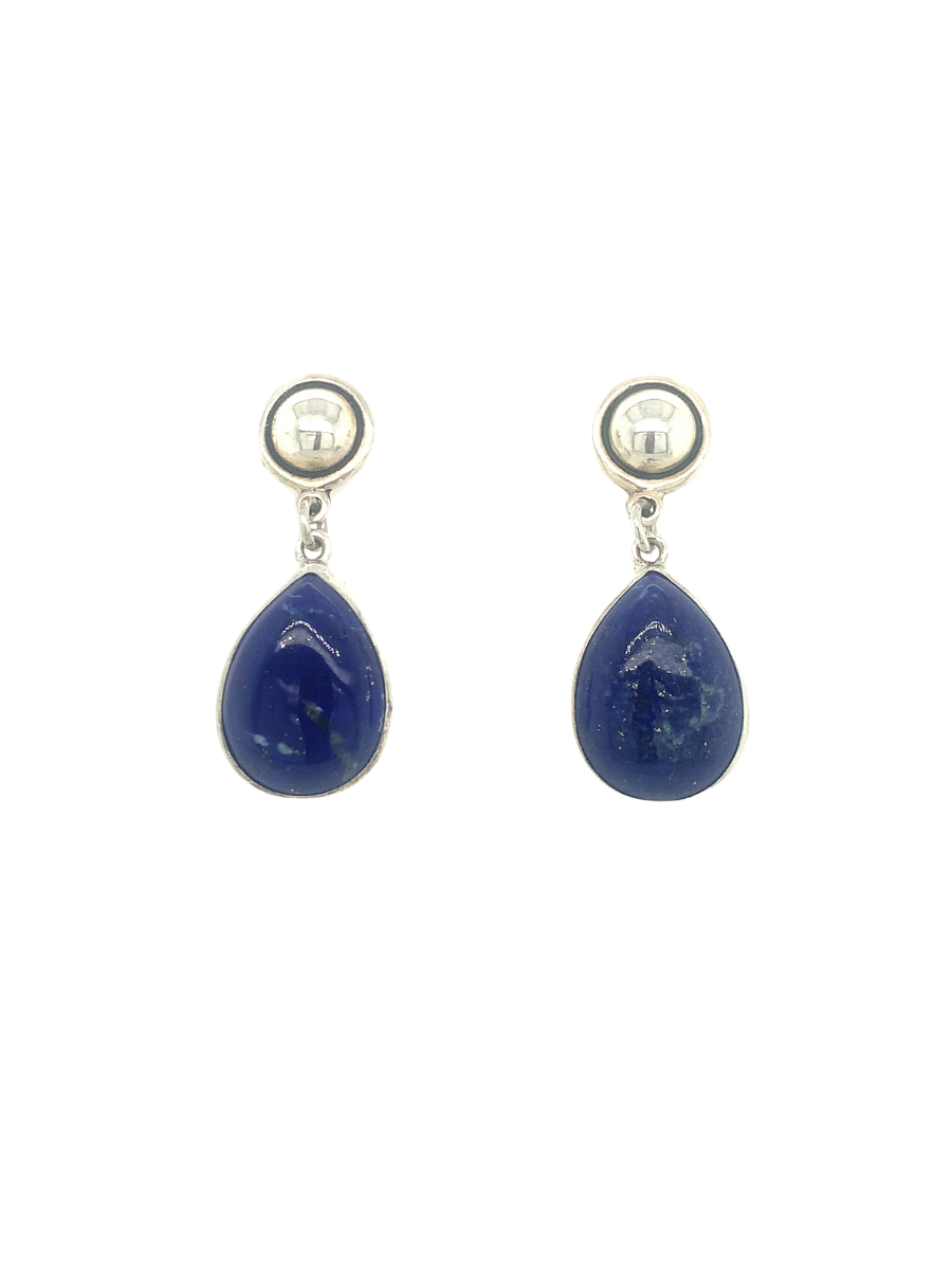 Sterling silver &amp; Lapis Lazuli Teardrop Earrings - QINTI The Peruvian Shop