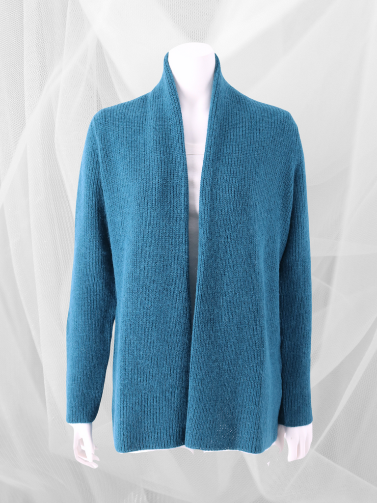 Tickled Teal Women's Lightweight Open Front Cardigan – Long Sleeve Knit Sweater - View #2