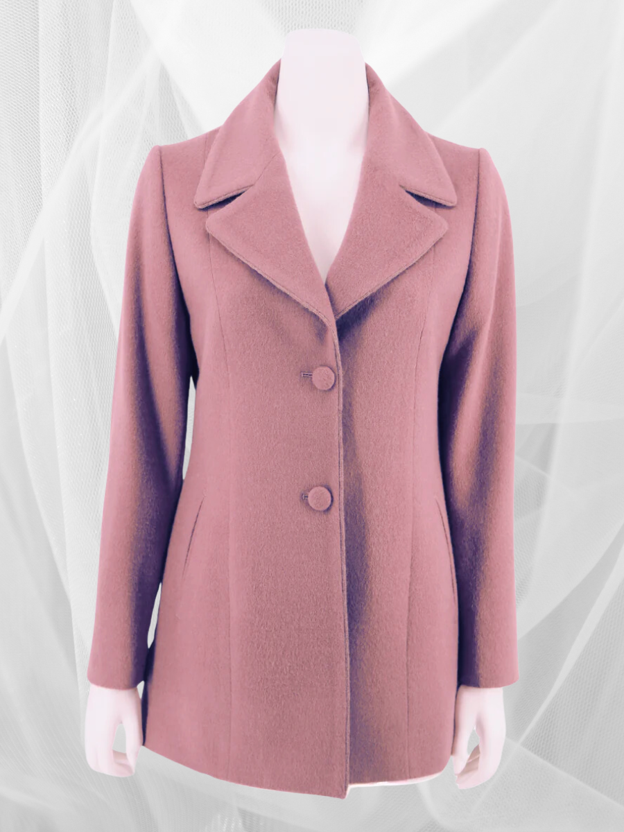 Baby Alpaca Blazer Coat in Mauve - QINTI The Peruvian Shop