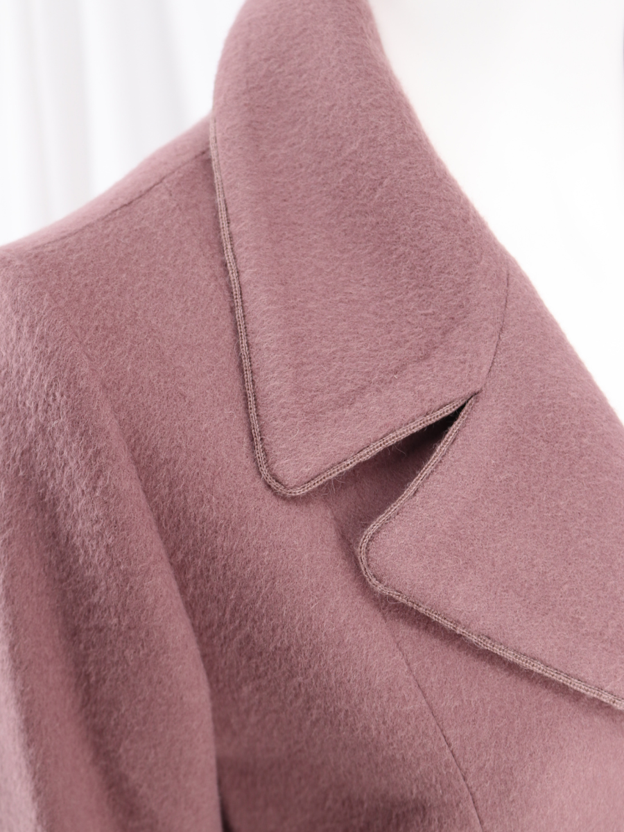Baby Alpaca Blazer Coat in Mauve - QINTI The Peruvian Shop