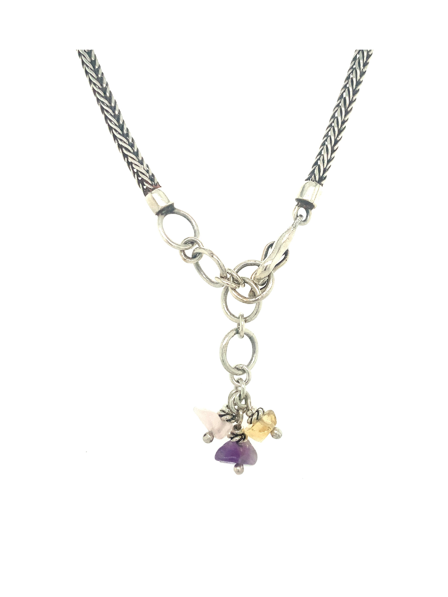 Handcrafted Sterling Silver & Faceted Quartz  Stones Necklace - QINTI The Peruvian Shop