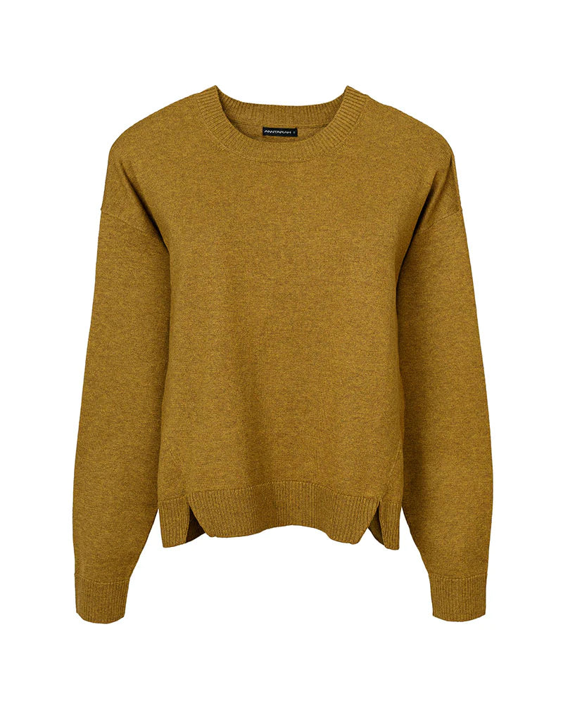 Organic Cotton Crewneck Sweater in Olive Green - QINTI The Peruvian Shop