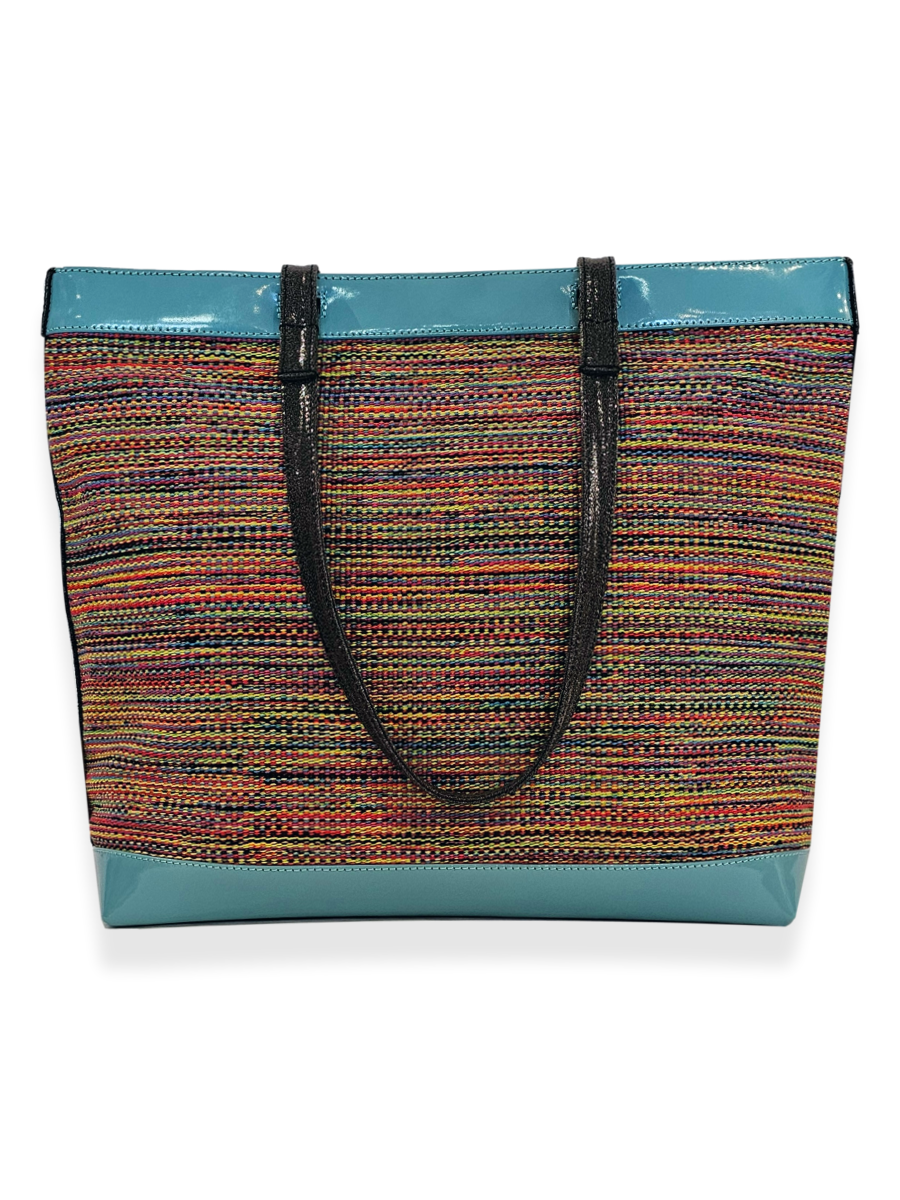 Playero large handwoven Pima & leather handbag - QINTI The Peruvian Shop