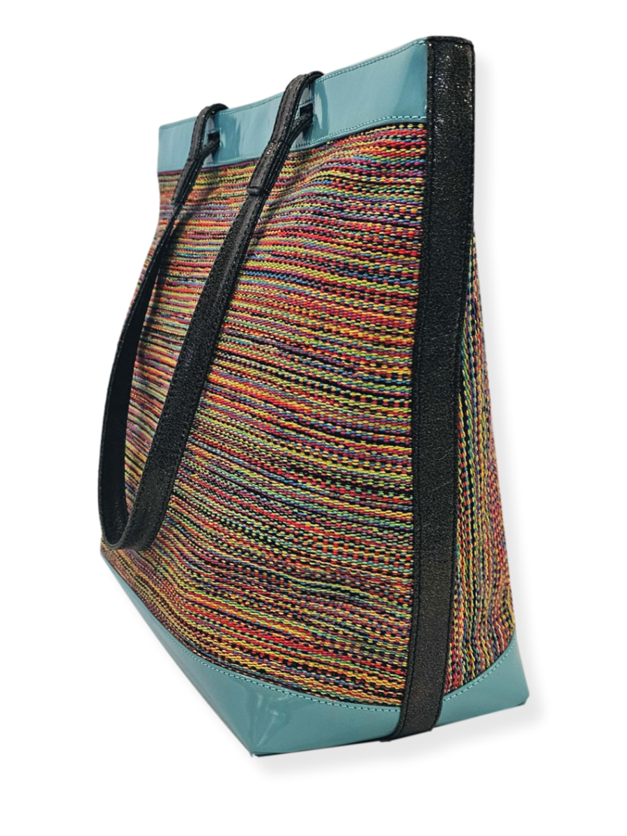 Playero large handwoven Pima & leather handbag - QINTI The Peruvian Shop