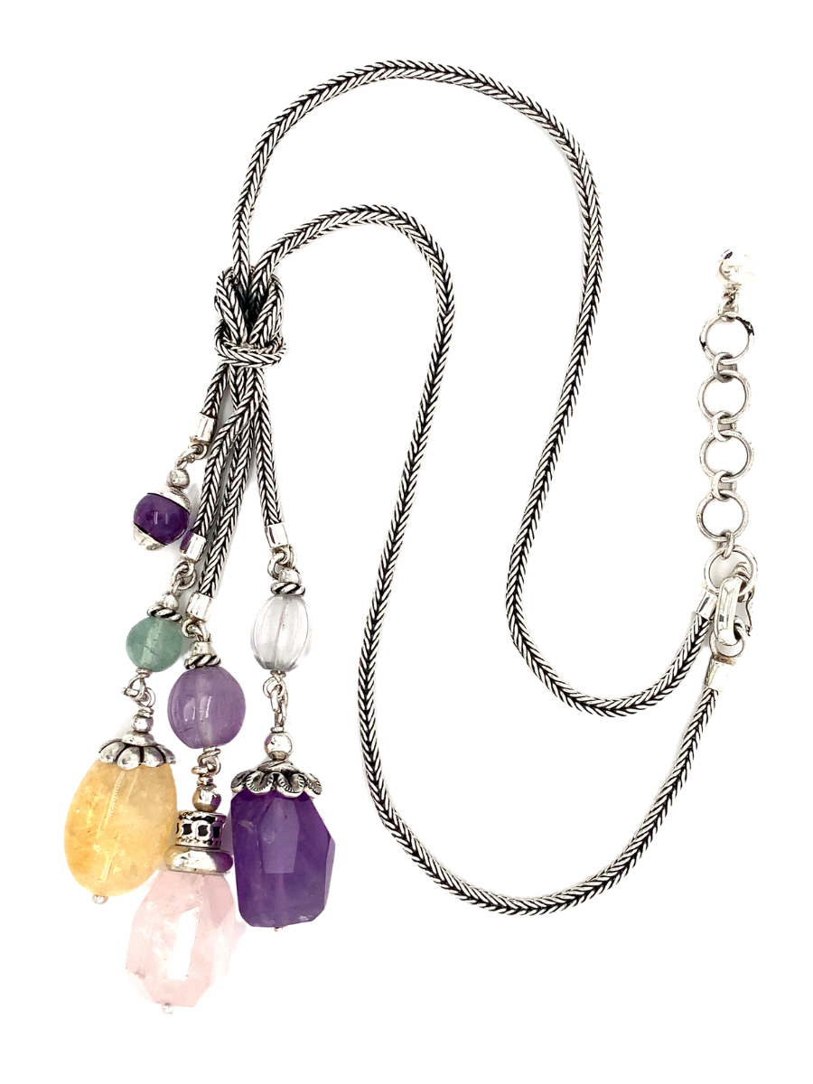 Handcrafted Sterling Silver & Quartz Cluster Necklace - QINTI The Peruvian Shop