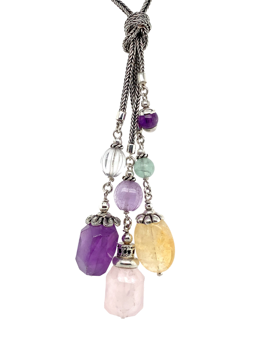 Handcrafted Sterling Silver & Quartz Cluster Necklace - QINTI The Peruvian Shop