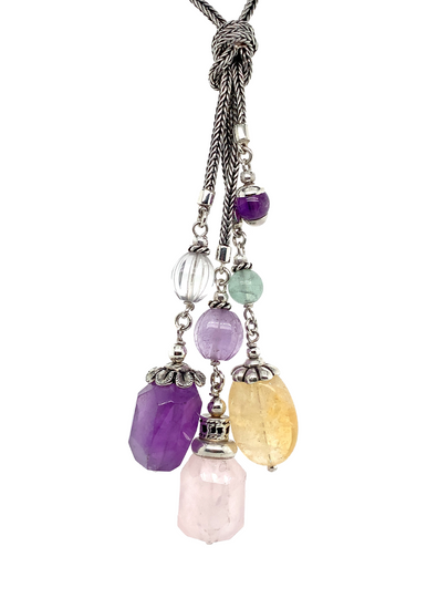 Handcrafted Sterling Silver & Quartz Cluster Necklace - QINTI The Peruvian Shop