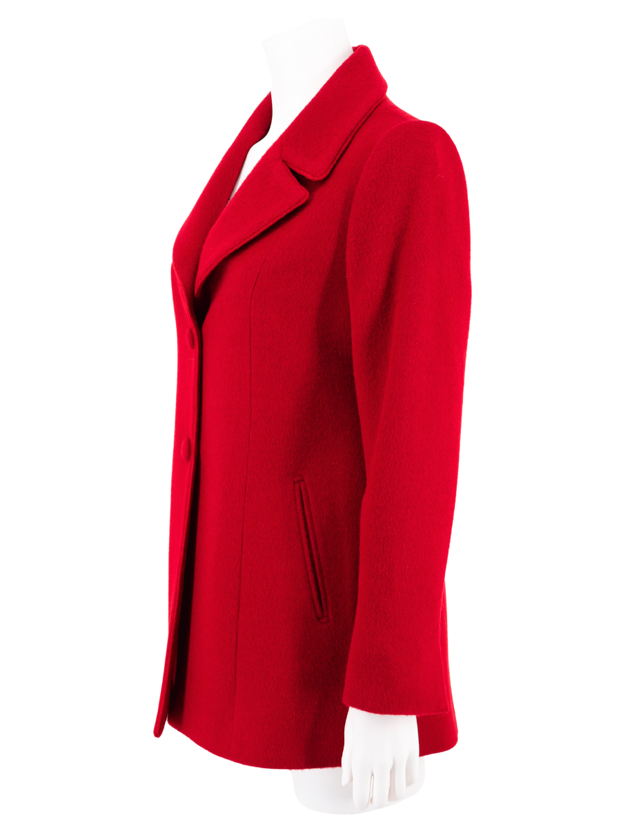 Baby Alpaca Classic Red Blazer Coat - QINTI The Peruvian Shop