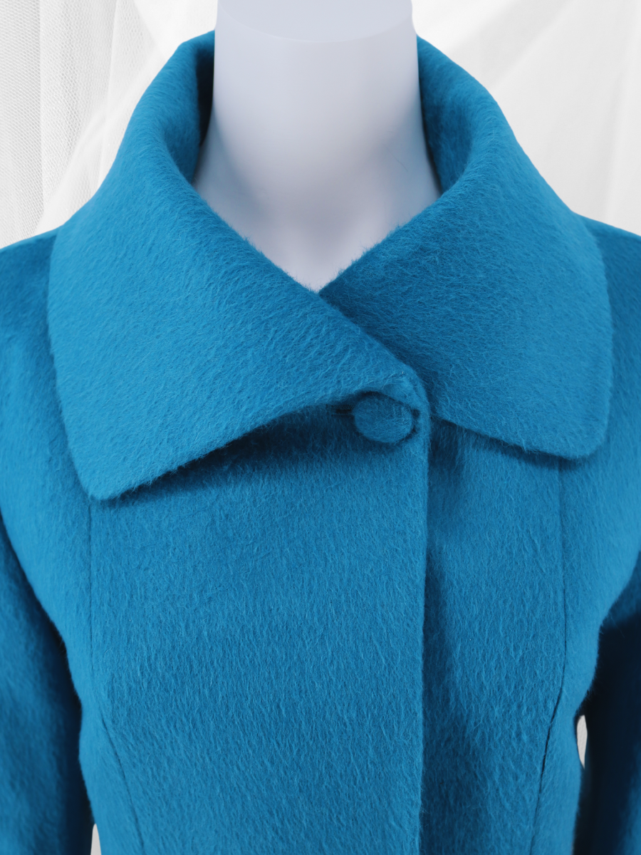 SURI Alpaca Mid-Length Coat in Turquoise - QINTI The Peruvian Shop
