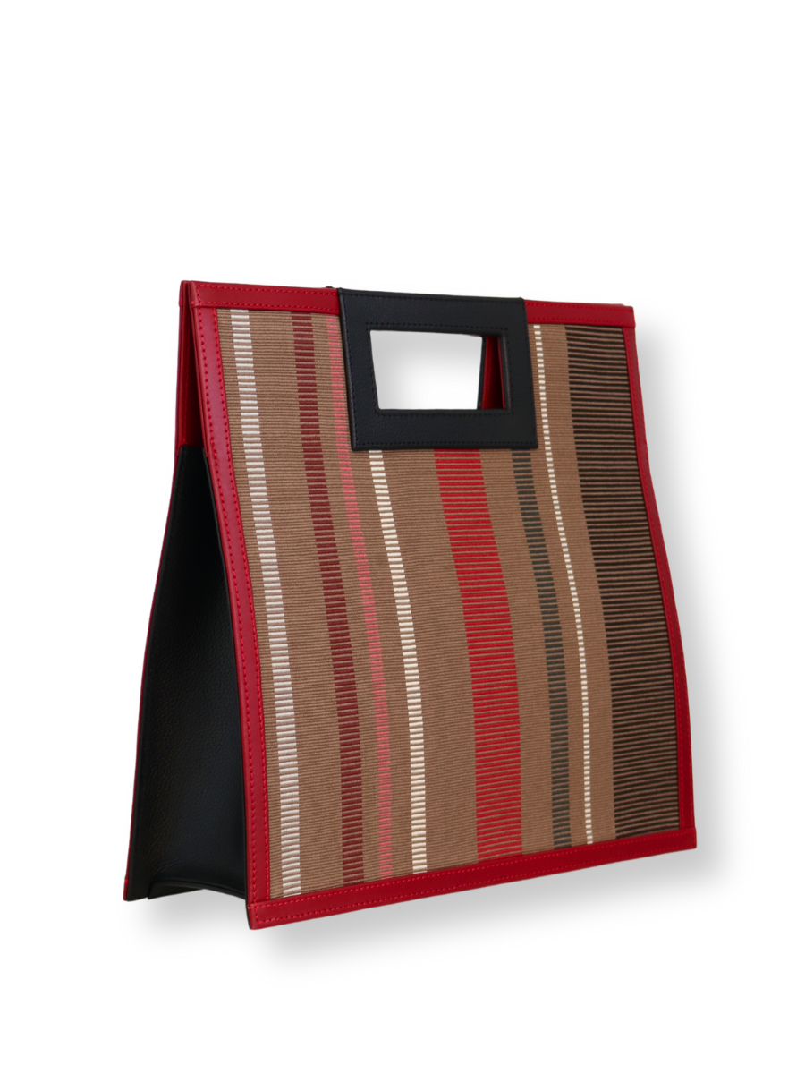 Handwoven Trapecio Handbag with Leather Trim - QINTI The Peruvian Shop