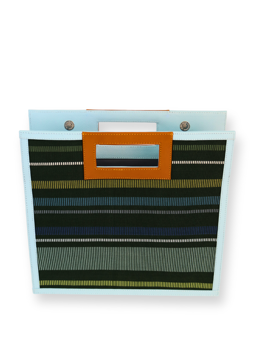 Handwoven Trapecio Handbag with Leather Trim - QINTI The Peruvian Shop