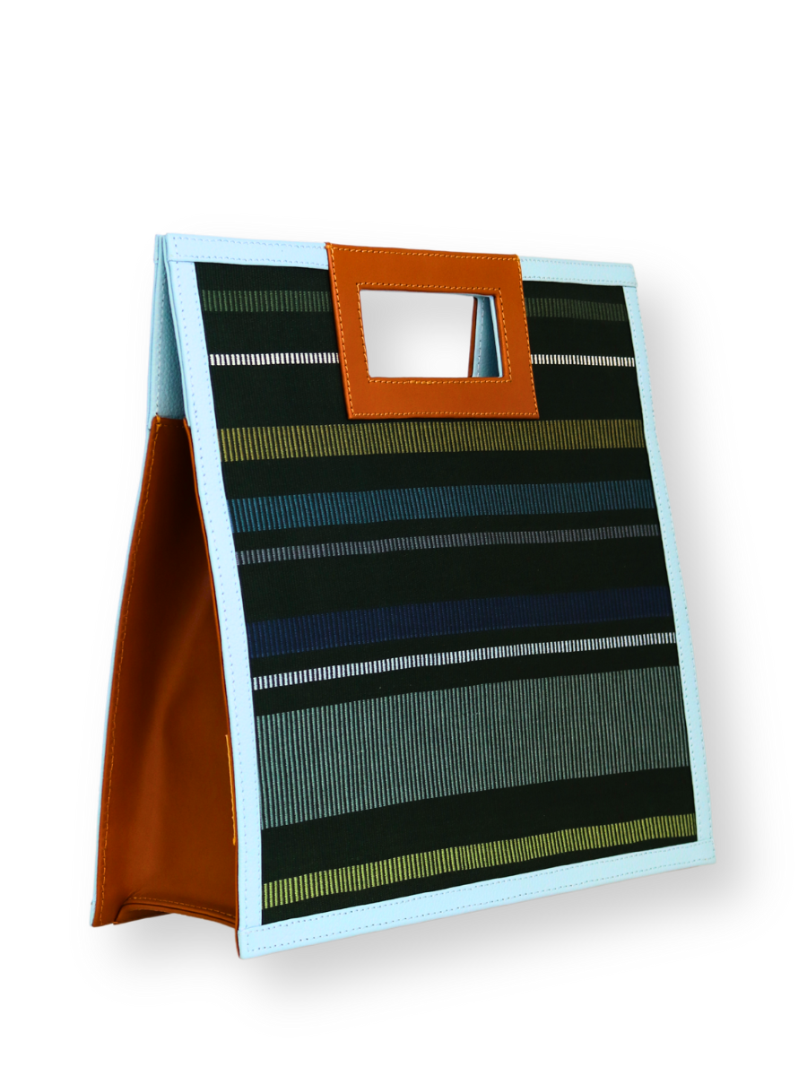 Handwoven Trapecio Handbag with Leather Trim - QINTI The Peruvian Shop