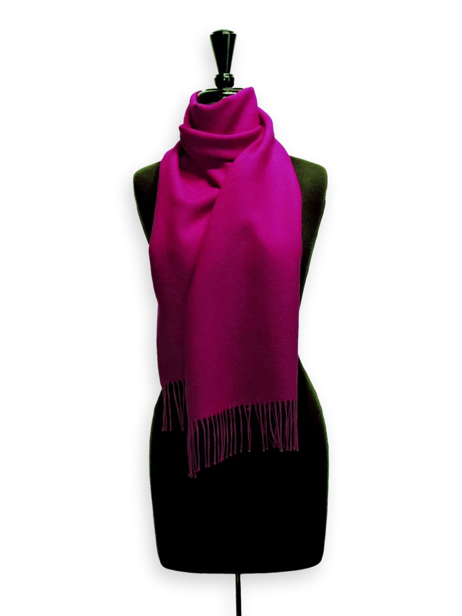 100% Baby Alpaca Woven Scarf - Brights Magenta - Qinti - The Peruvian Shop