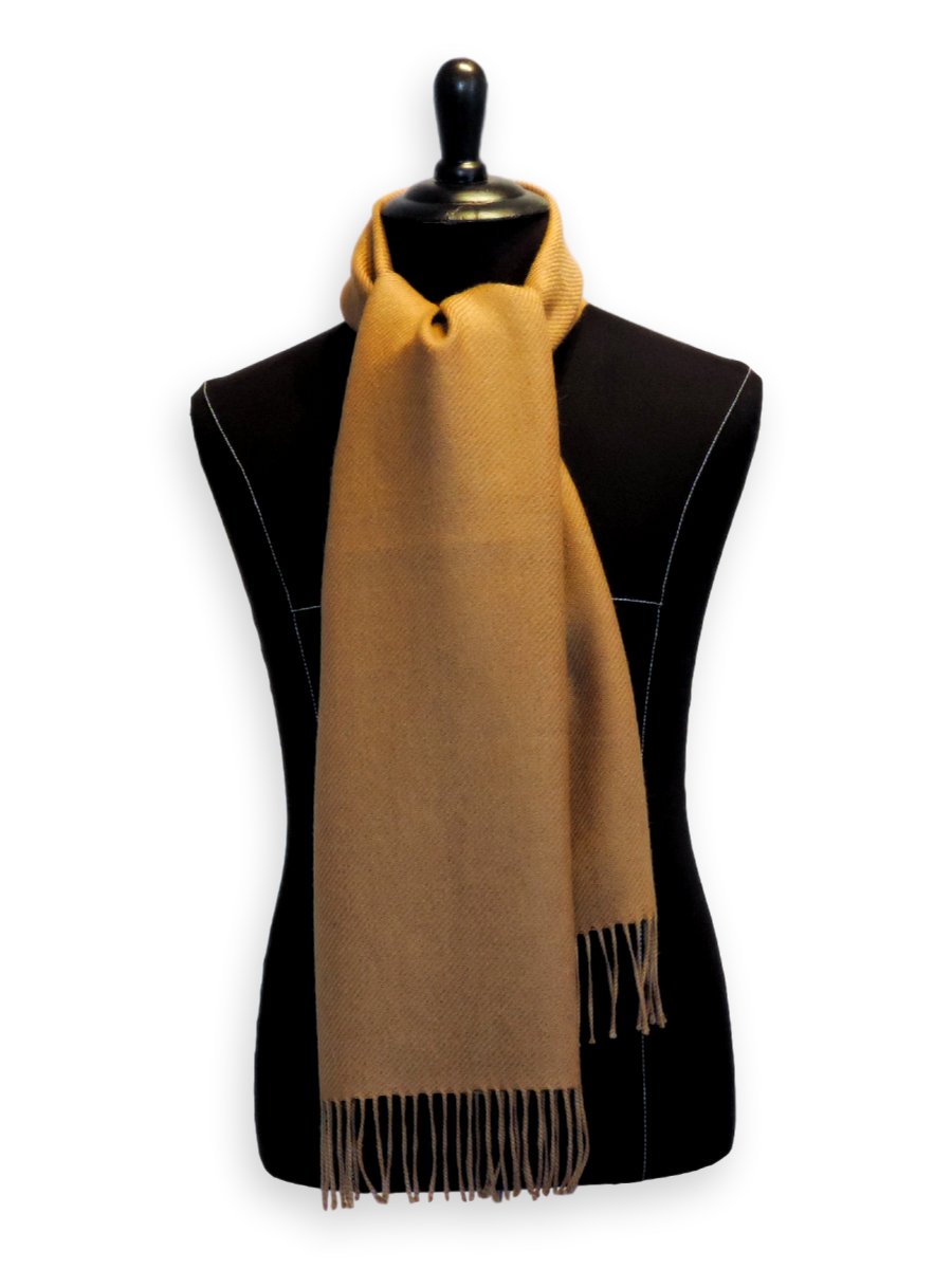 100% Baby Alpaca Woven Scarf - Natural Camel Mélange - Qinti - The Peruvian Shop