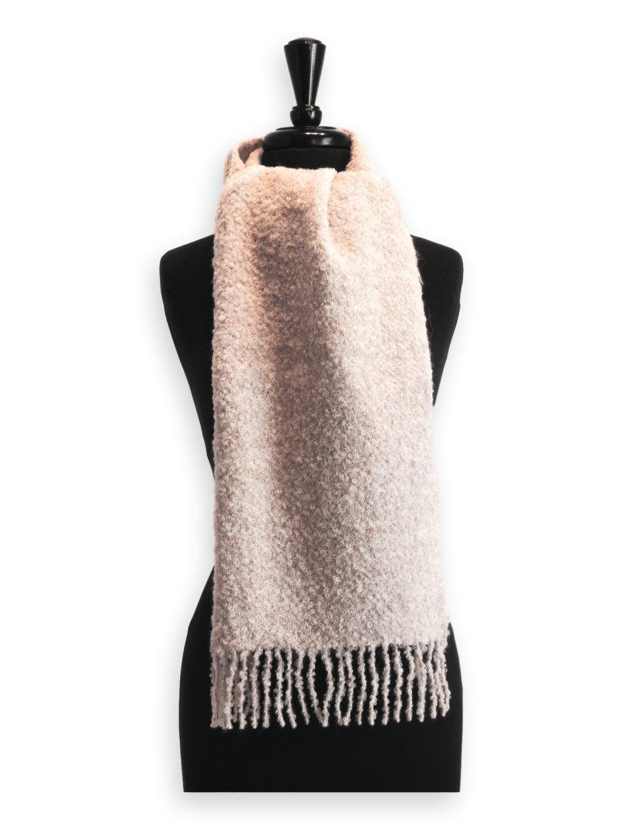 100% Baby Alpaca Boucle Scarf - Oatmeal - Qinti - The Peruvian Shop