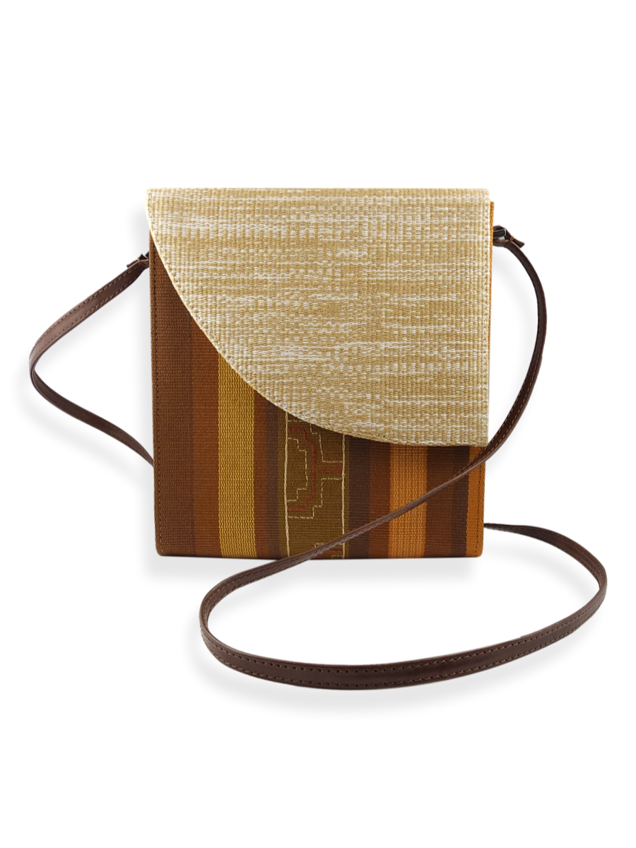 Shipibo embroidered crossbody handbag hand-woven at QintiPeru.com
