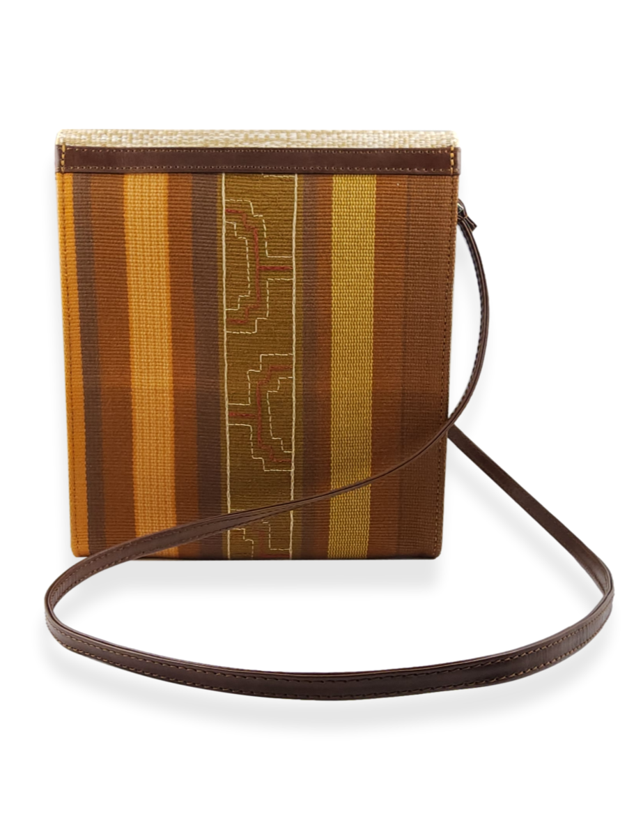 Shipibo embroidered crossbody handbag hand-woven at QintiPeru.com