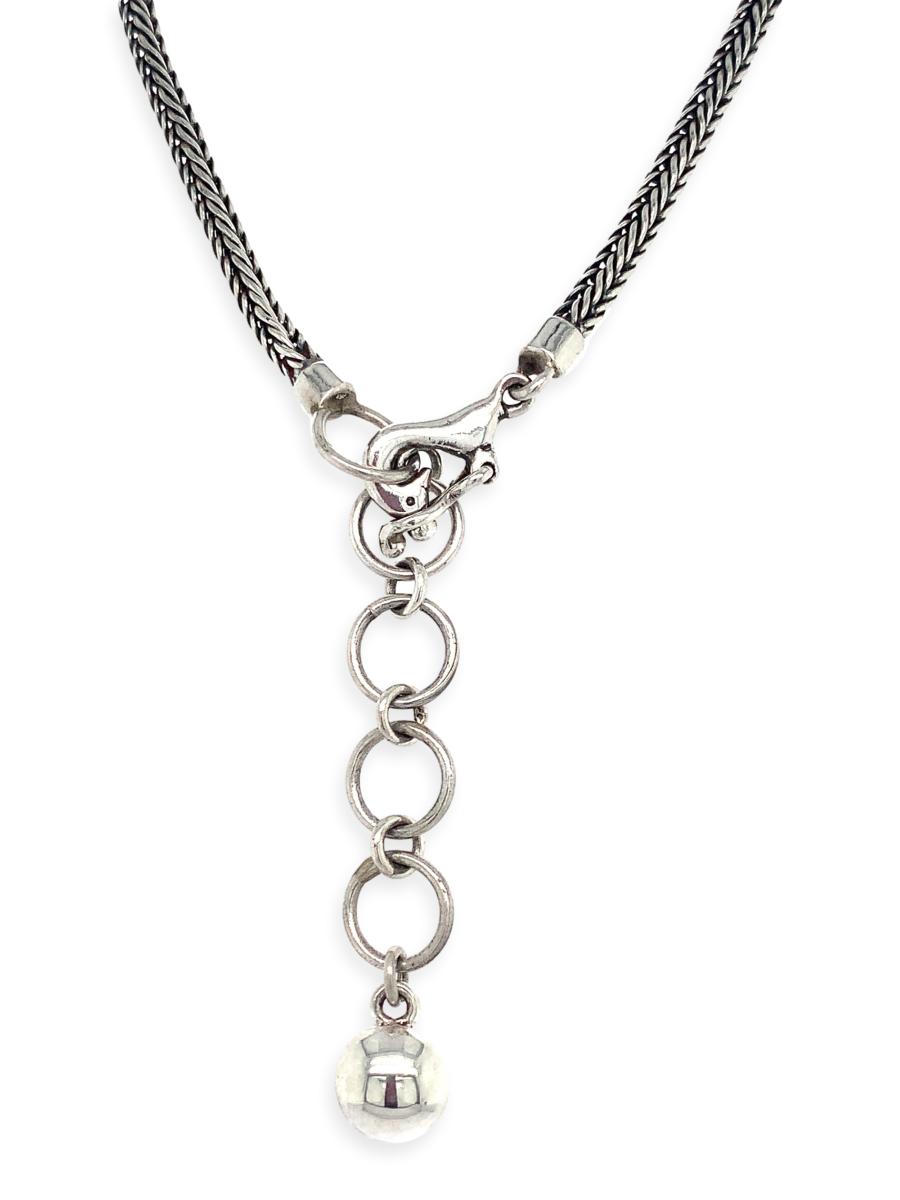 Clasp Handcrafted Sterling Silver & Mother-of-Pearl Teardrop Filigree Necklace - QINTI The Peruvian Shop