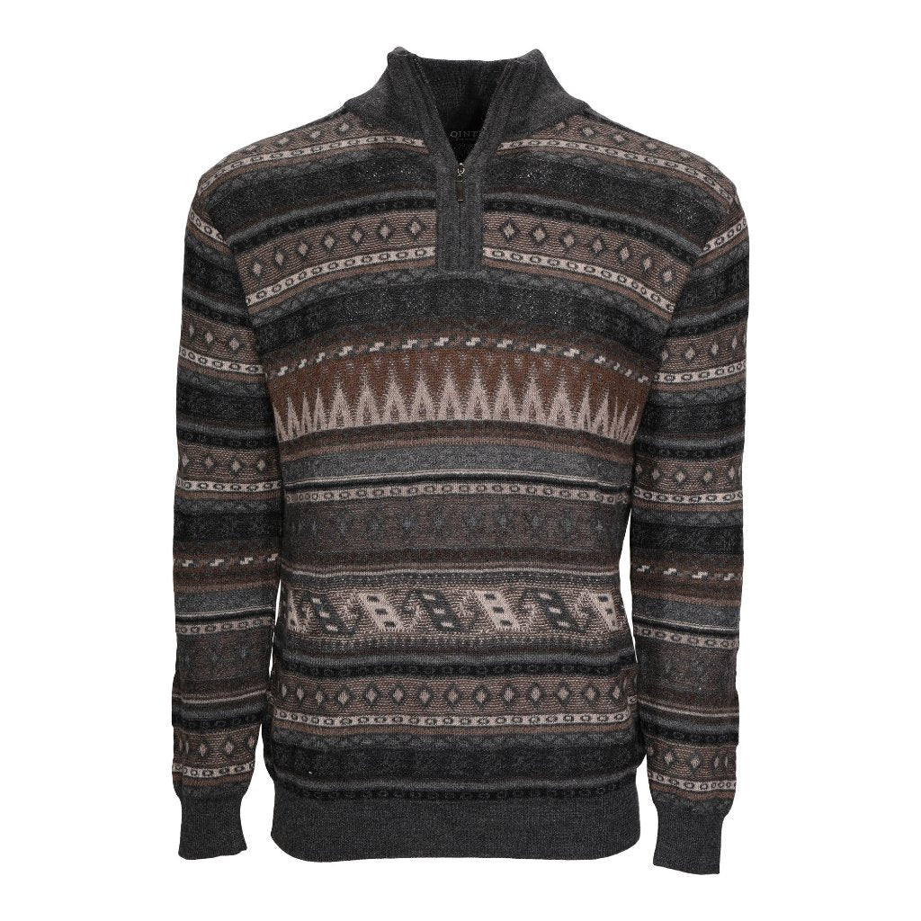 Men&#39;s Baby Alpaca Half Zip Colorado Sweater - Qinti - The Peruvian Shop