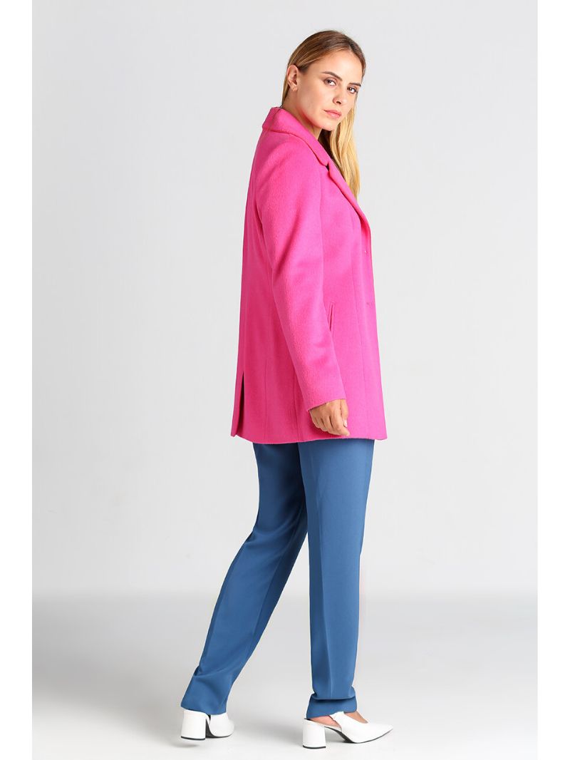 Baby Alpaca Pink Blazer Coat - QINTI The Peruvian Shop