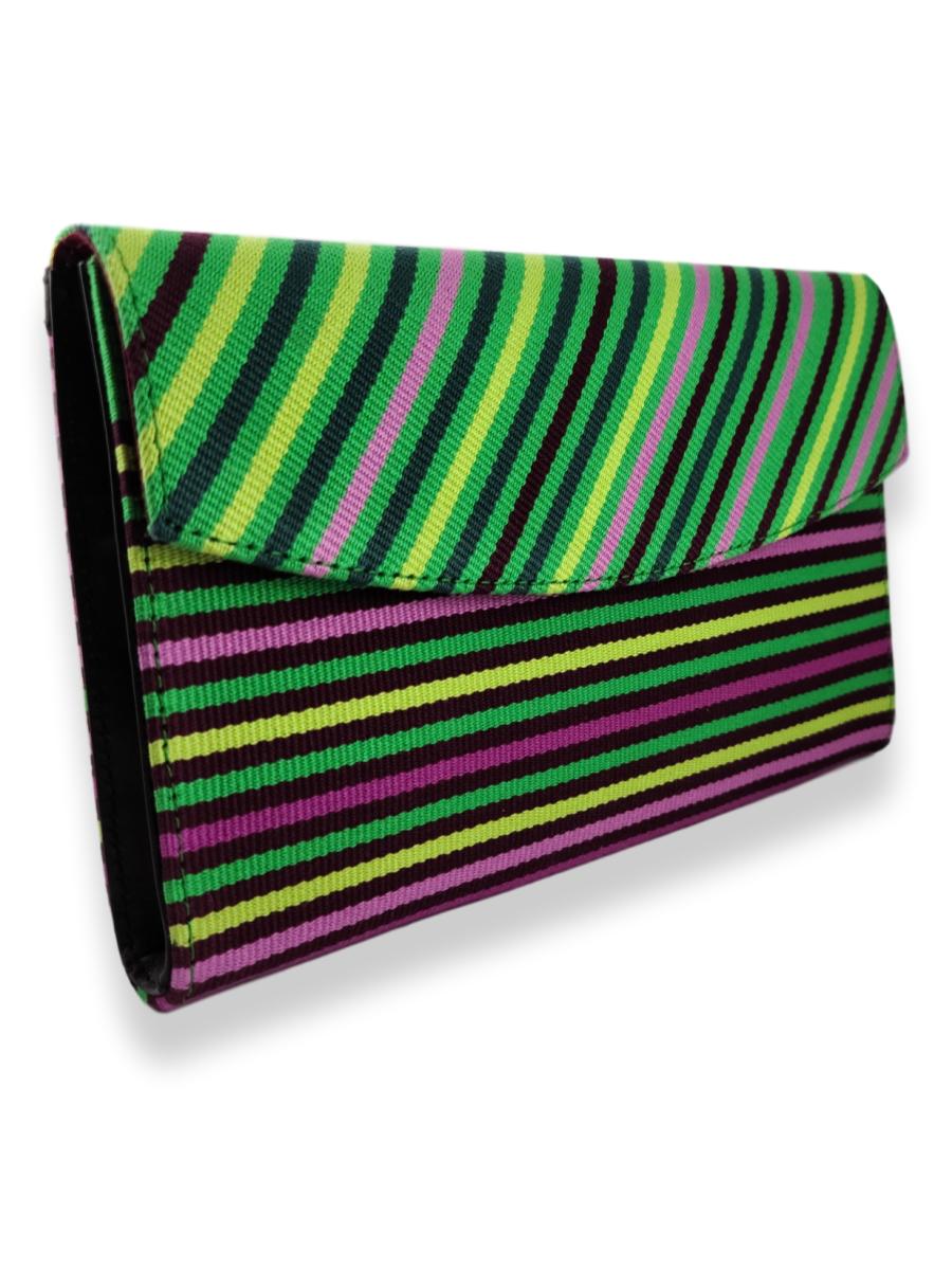 Small Classic Clutch - Orchid Stripes 2 - Qinti - The Peruvian Shop