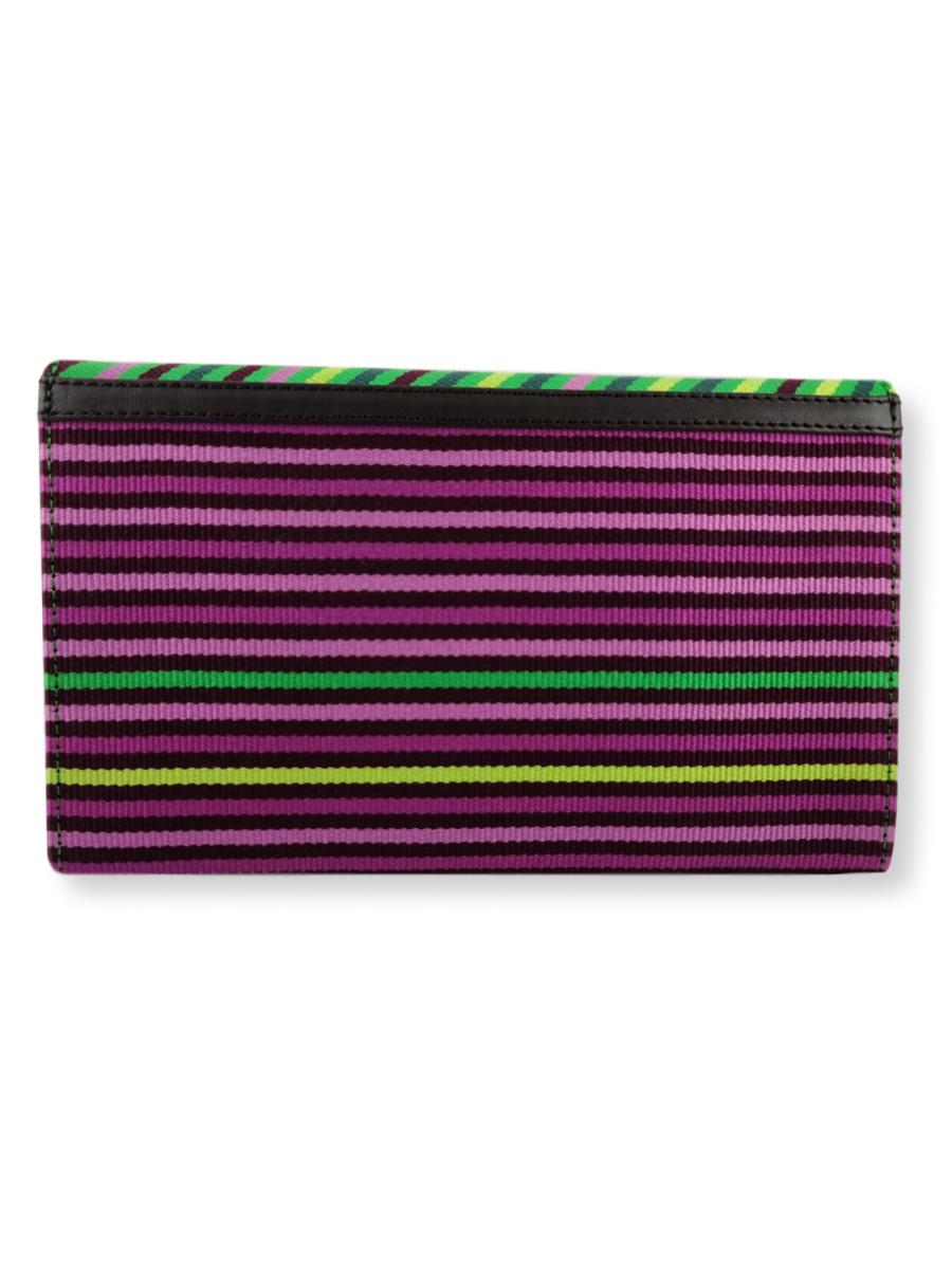 Small Classic Clutch - Orchid Stripes 2 - Qinti - The Peruvian Shop