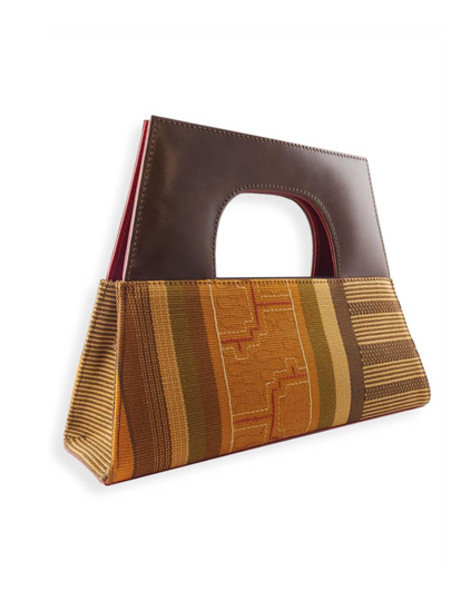 Shipibo embroidered A-Chica handbag hand-woven at QintiPeru.com