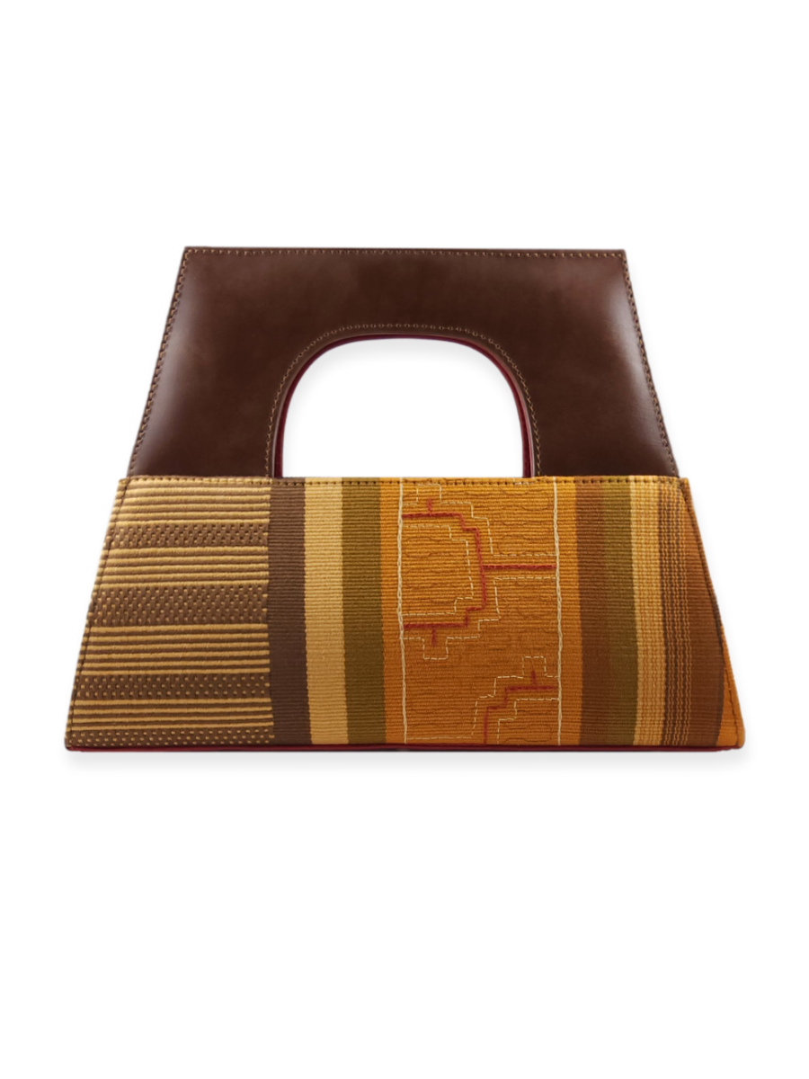 Shipibo embroidered A-Chica handbag hand-woven at QintiPeru.com