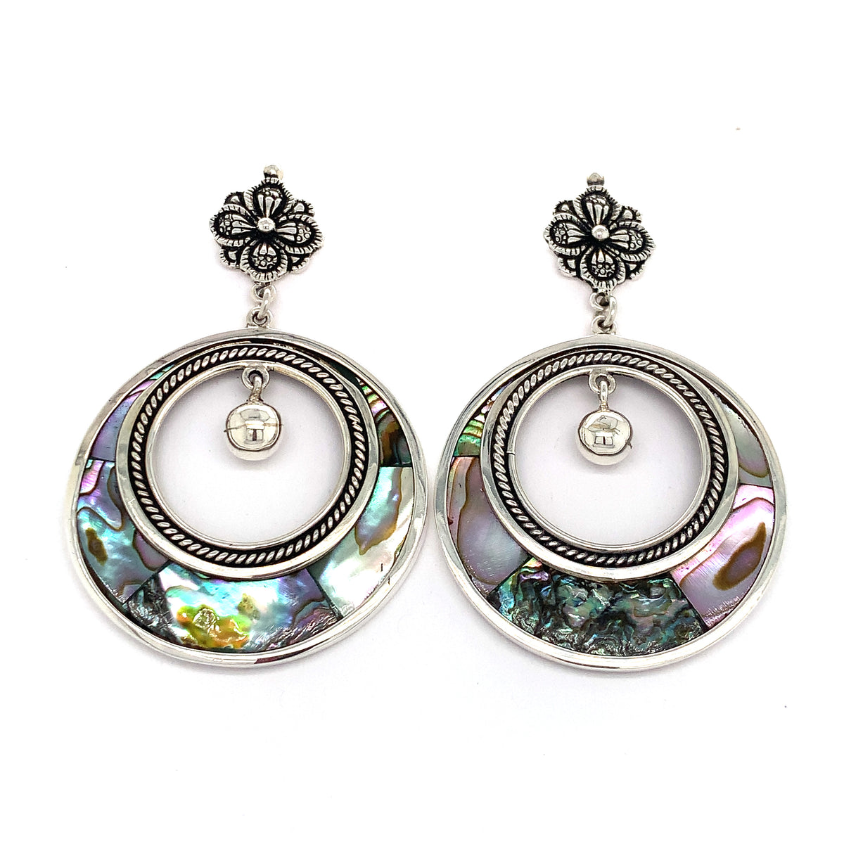 Sterling Silver &amp; Abalone shello Earrings at QintiPeru.com