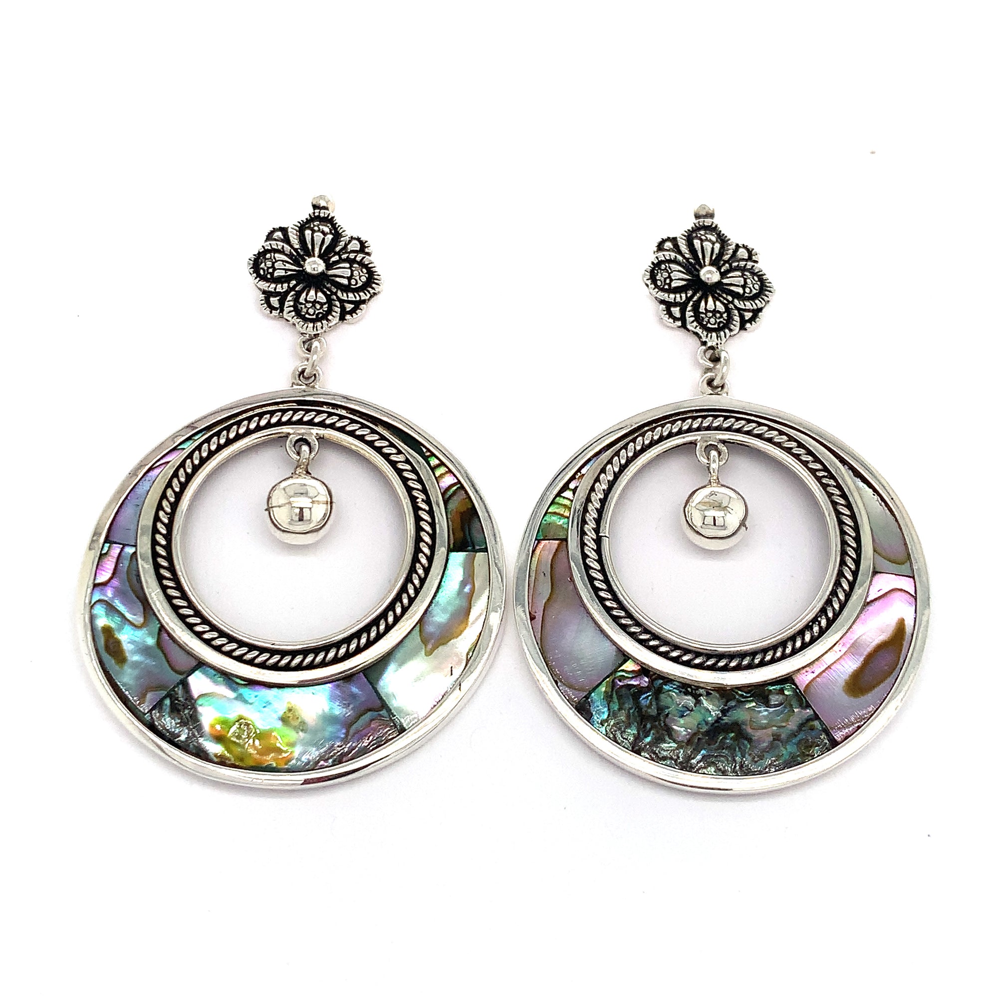 Sterling Silver & Abalone shello Earrings at QintiPeru.com