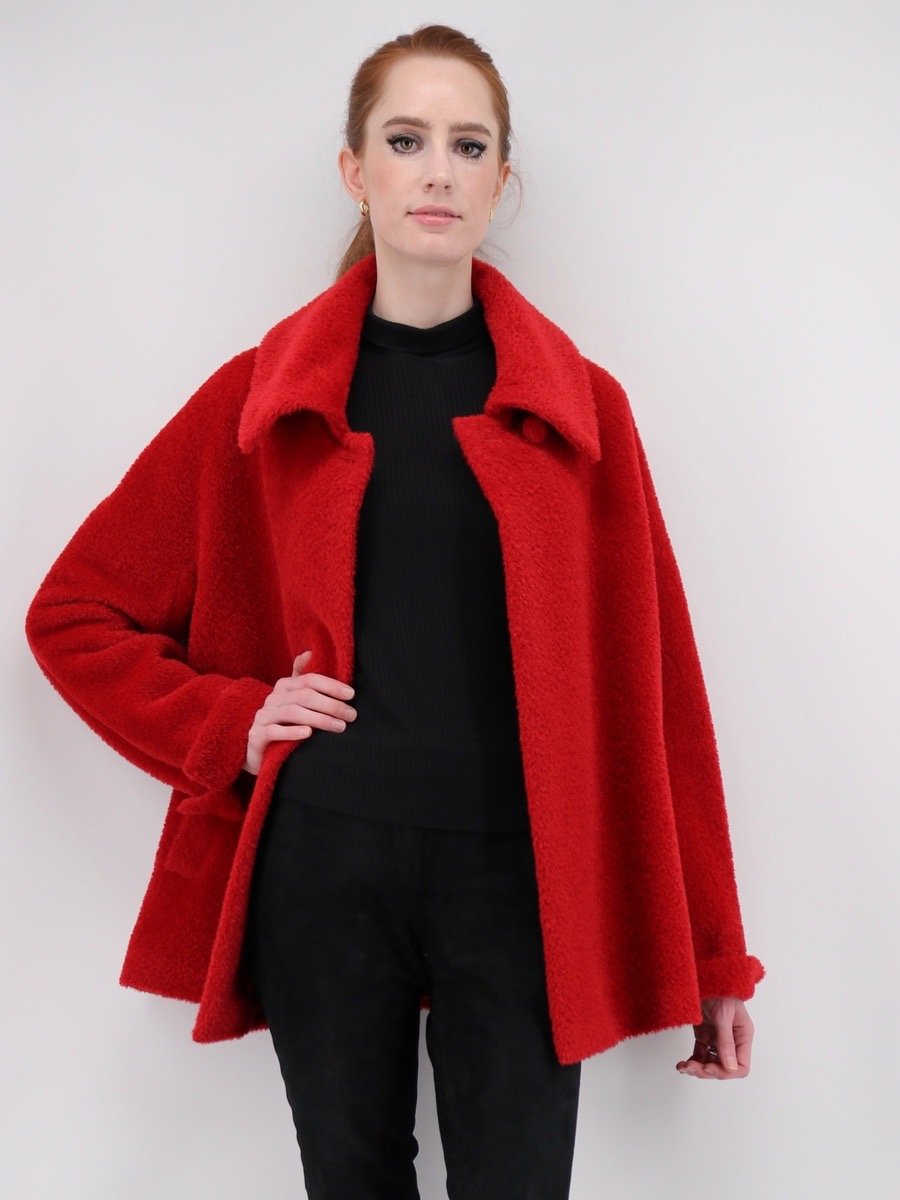 Women's Short Coat in Alpaca Wool Blend - Qinti - The Peruvian Shop