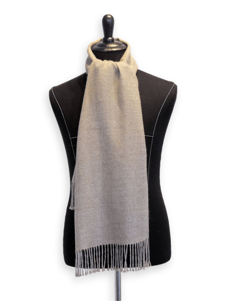 100% Baby Alpaca Woven Scarf - Natural Oats - Qinti - The Peruvian Shop