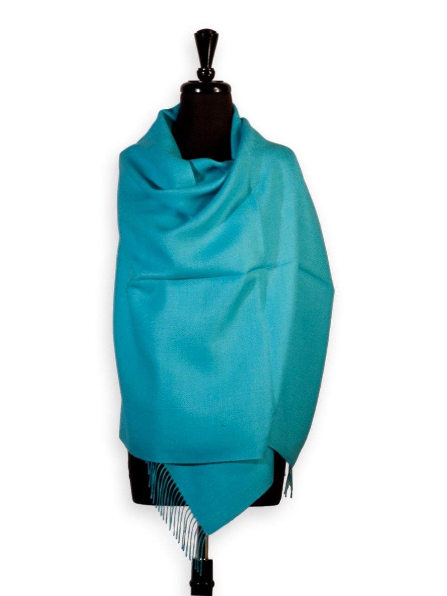 100% Baby Alpaca Shawl in Solid Color - Aquamarine - Qinti - The Peruvian Shop